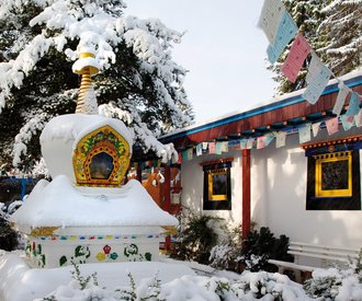stupa, schnee